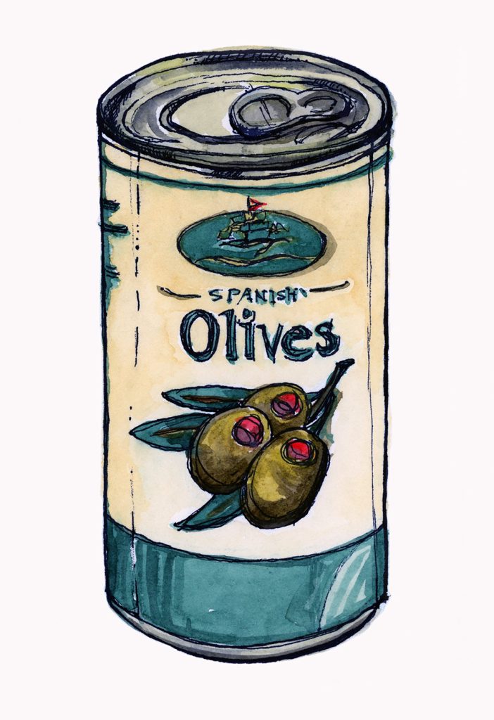 can of green spanish olives