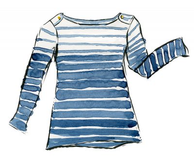 Blue Striped Top