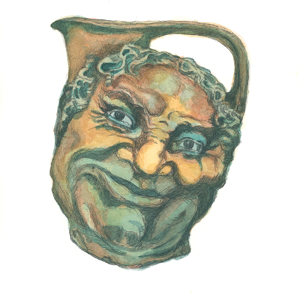 glazed stoneware victorian face jug